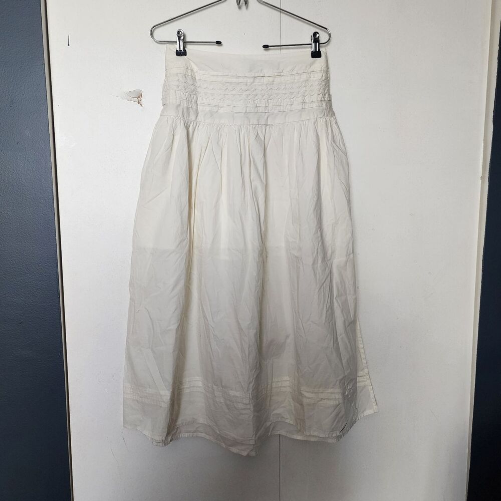 A New Day Cotton Smocked midi skirt smocked waist M NWT prairie cottage peasant